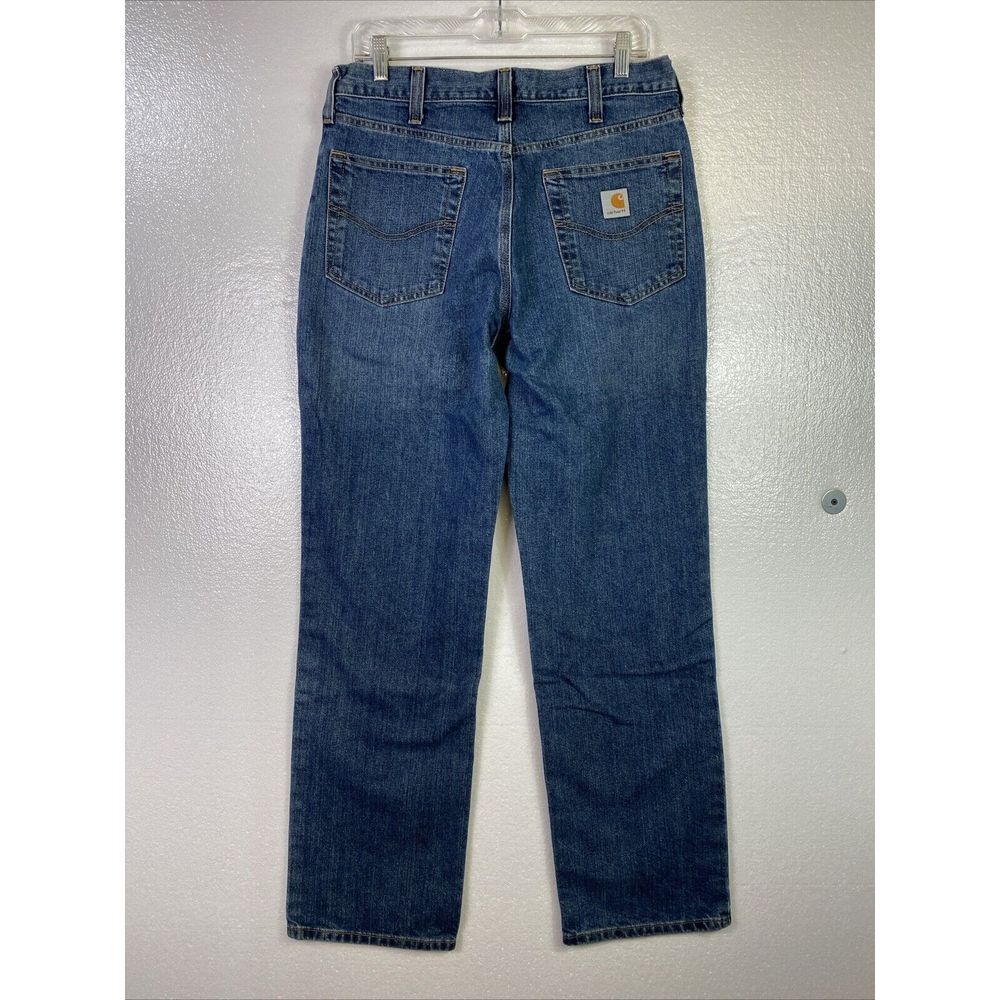 Carhartt Mens Jean 32X32 Blue Denim Relaxed Fit Straight Work Utility‎ Western